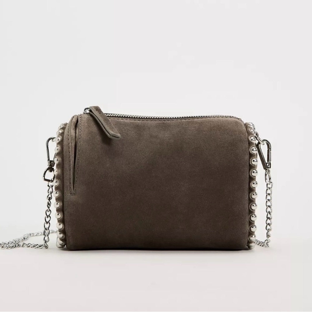 NWOT Zara Suede Bobble Bag